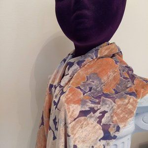 vintage 80s NWOT burn out velvet floral scarf